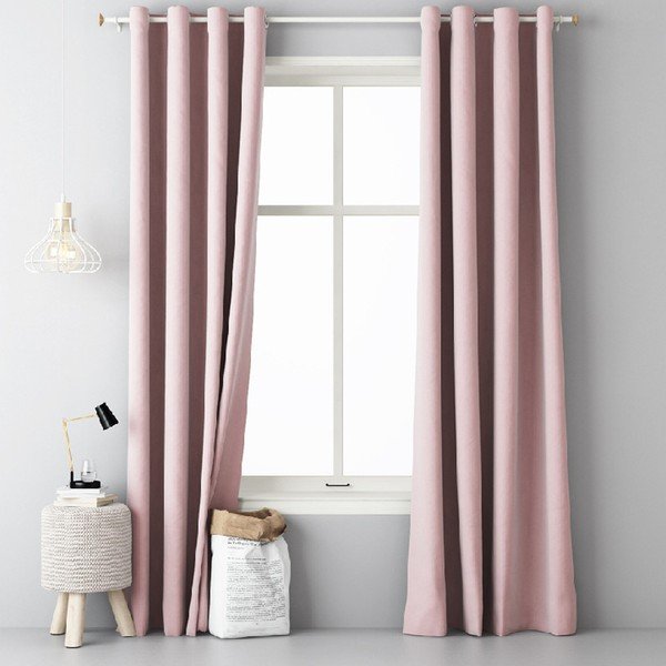 Draperie Slowdeco Laura, 140 x 250 cm, roz pudră