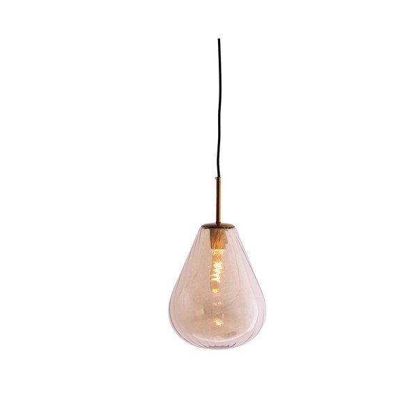 Lustră chihlimbar cu abajur din sticlă Leona – Light & Living-image-1