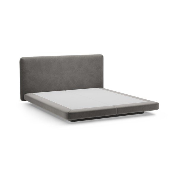 Pat matrimonial gri închis tapițat 180x200 cm Linea – Micadoni -image-2