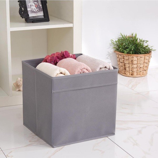 Cutie de depozitare gri din material textil 30x30x30 cm – Mioli Decor-image-1