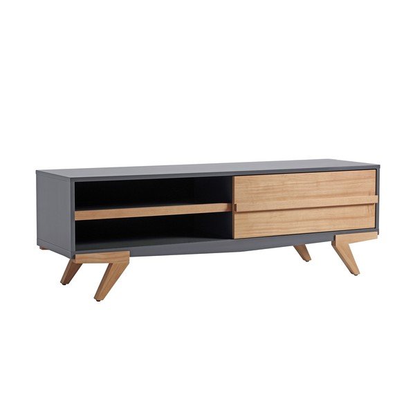 Masă TV cu detalii gri Marckeric Martina, 130 x 38 cm-image-3