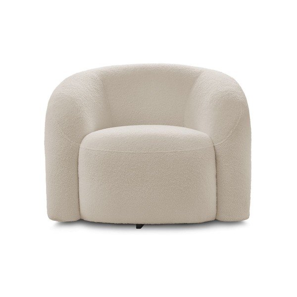 Fotoliu bej pivotant cu tapițerie din țesătură bouclé Elina – Bobochic Paris-image-2