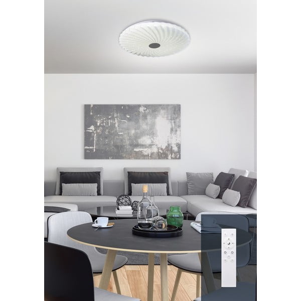 Plafonieră albă LED cu control prin telecomandă/cu intensitate reglabilă 38,5x38,5 cm Calipso – Candellux Lighting-image-1