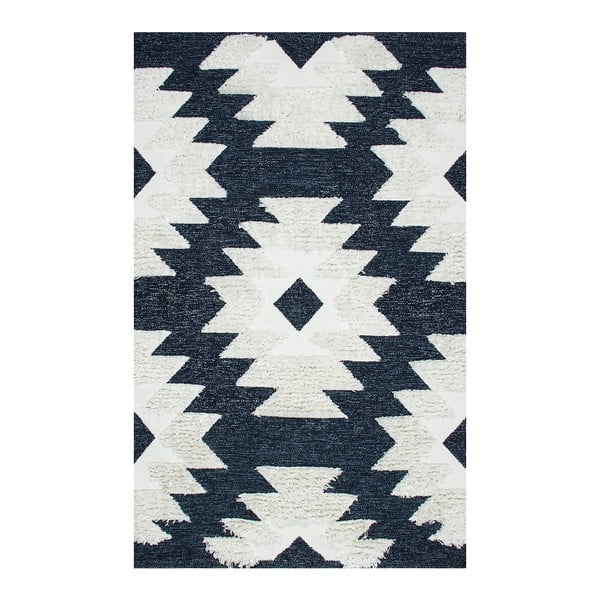 Covor din bumbac Eco Rugs Navy Indian, 120 x 180 cm