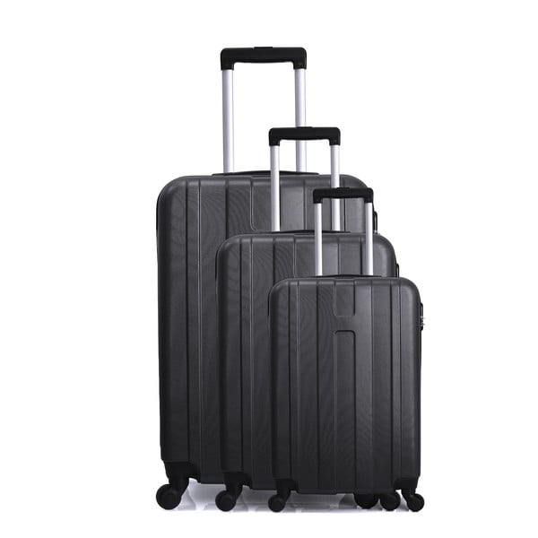 Set 3 valize cu roți pentru călătorie Hero Atlanta, negru