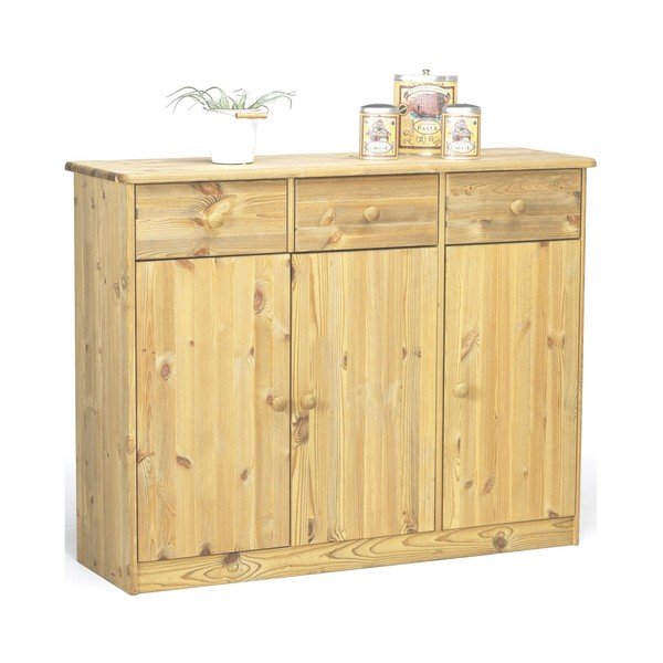 Comodă cu 3 sertare în decor natural Steens Mario, înălțime 89,1 cm