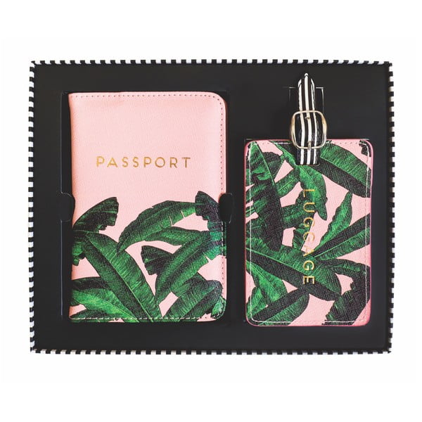 Husă pentru pașaport și semn pentru geamantan Portico Designs Palm Leaves