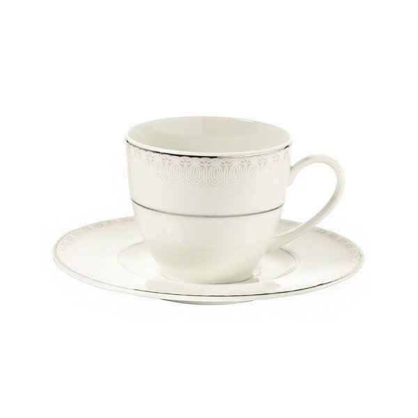 Set 6 cești din porțelan cu farfurie Kutahya Espresso, 80 ml