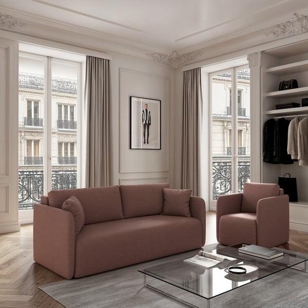 Canapea roz extensibilă 220 cm Chaum – Rodier-image-1