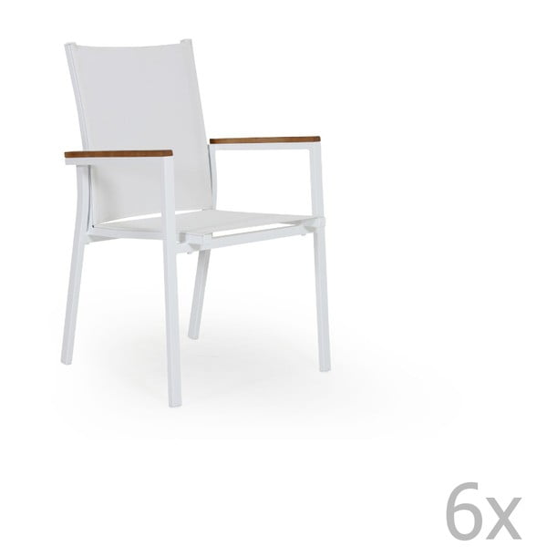 Set 6 scaune de grădină Brafab Avanti, înălțime 90 cm, alb