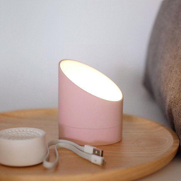 Ceas deșteptător cu LED Gingko Edge, roz-image-4