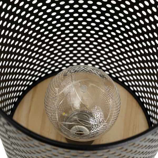 Veioză neagră cu abajur din metal (înălțime 20 cm) – Casa Selección-image-2