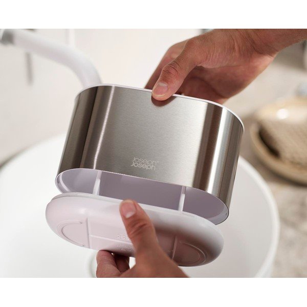 Suport pentru periuța de dinți argintiu din oțel inoxidabil Duo Steel – Joseph Joseph-image-3