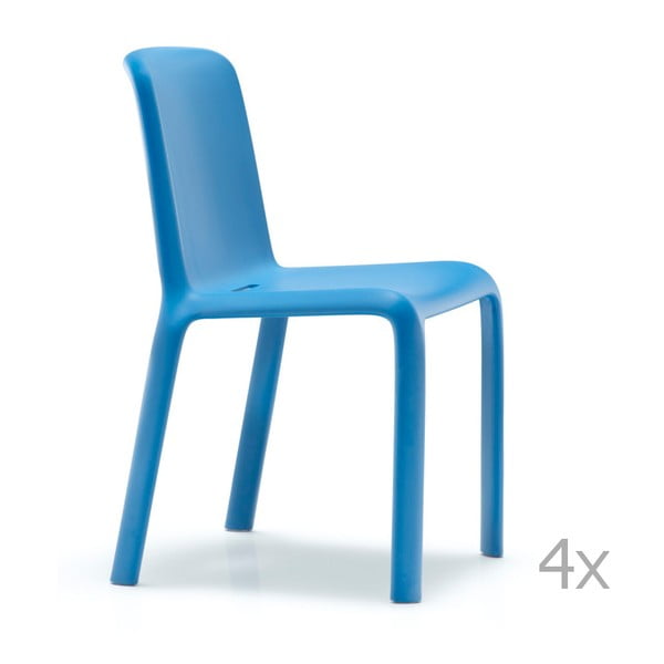 Set 4 scaune Pedrali Snow, albastru
