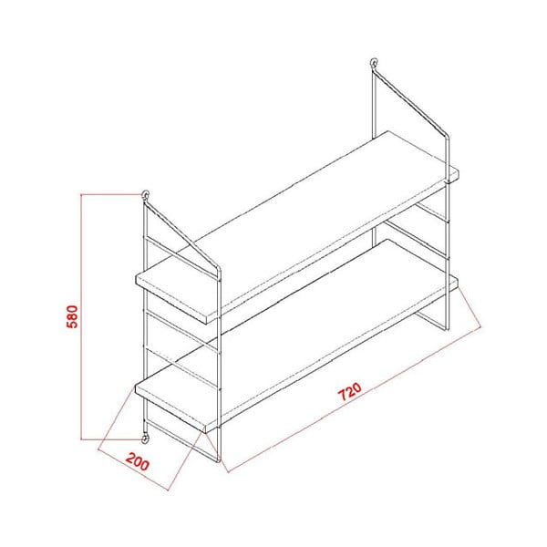 Poliță perete Garetto Armoni, alb-image-2
