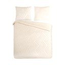 Lenjerie de pat crem din microfibră pentru pat dublu/extinsă 200x220 cm Pure Zigzag – Good Morning