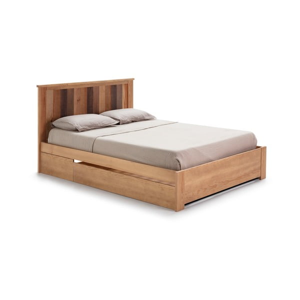 Pat matrimonial natural cu somieră 140x190 cm Maude – Marckeric-image-4