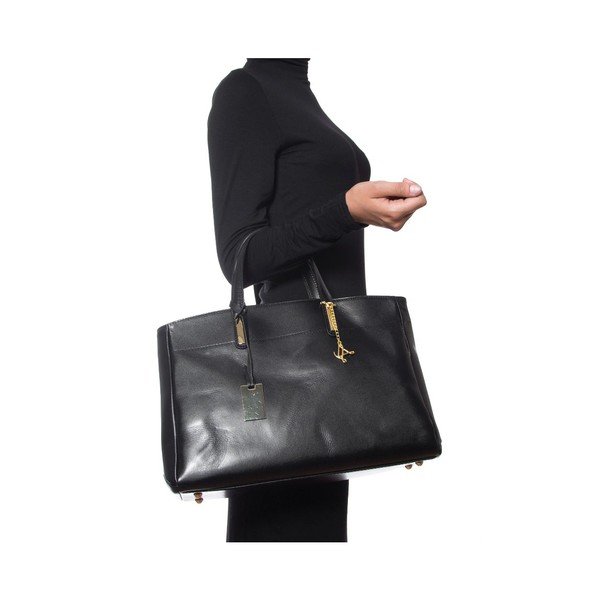 Poșetă din piele Luisa Vannini 380, neagră-image-4