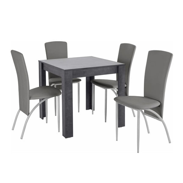 Set masă cu 4 scaune Støraa Lori Nevada Duro Slate Light Grey, gri