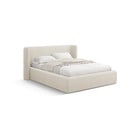 Pat matrimonial crem tapițat cu spațiu de depozitare cu somieră 180x200 cm Jason – Windsor & Co Sofas