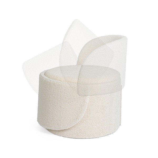 Puf crem cu tapițerie din țesătură bouclé Anthea – Yes Everyday-image-1