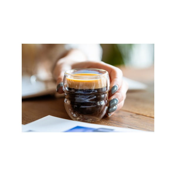 Cești 2 buc. pentru espresso/cu perete dublu din sticlă 70 ml Sferico – Vialli Design-image-4