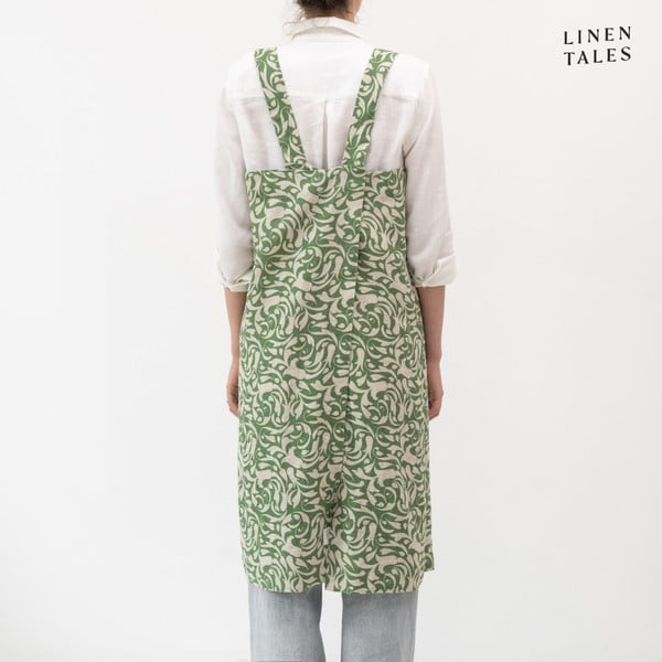 Șorț din in Evergreen Damask – Linen Tales-image-1
