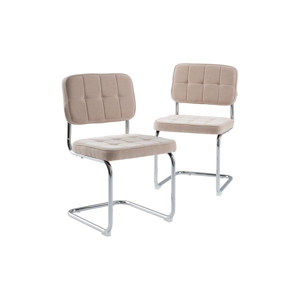 Scaune de dining bej balansoar 2 buc. din metal Heden – Jotex