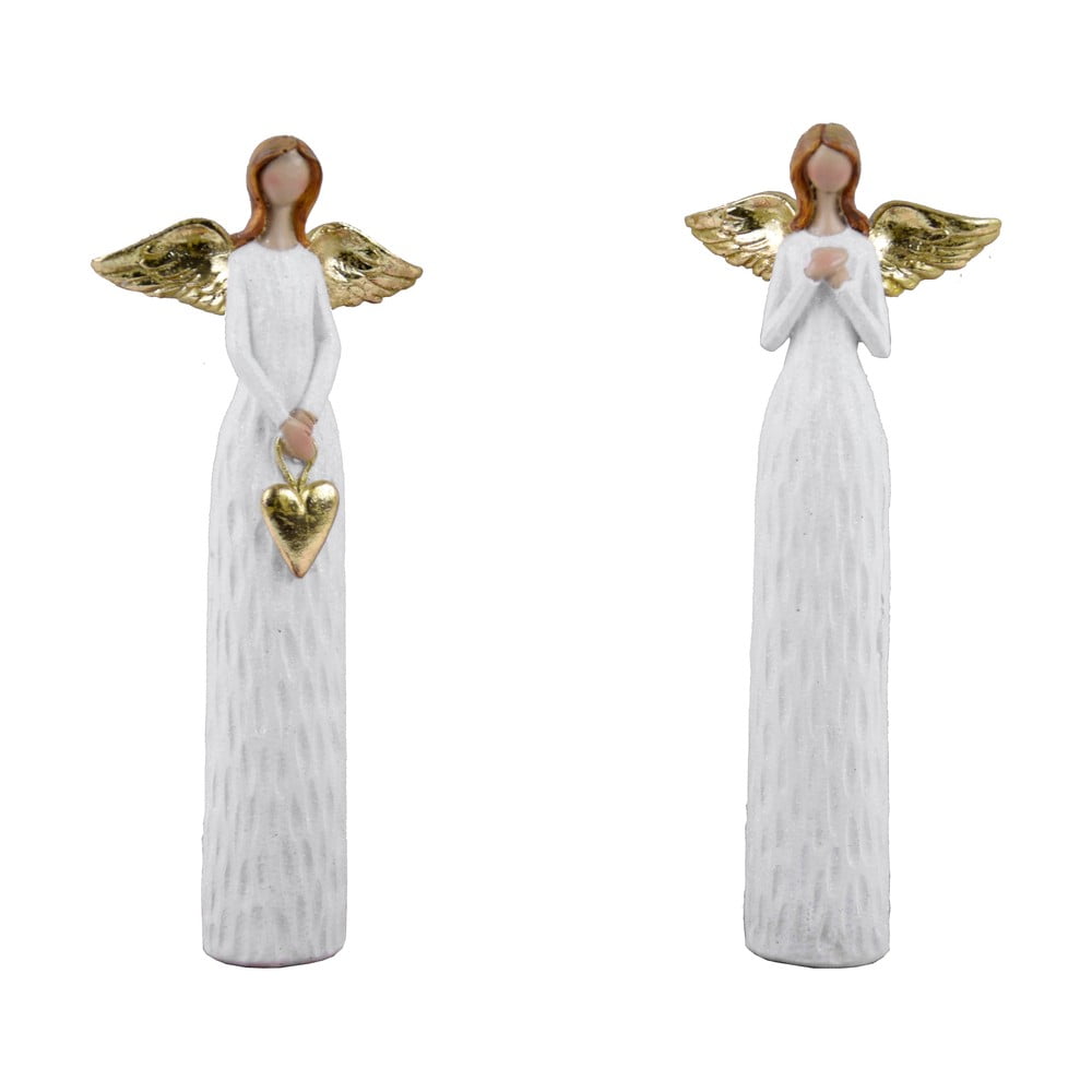 Set de 2 figurine albe de Crăciun Ego Dekor Angel Anna