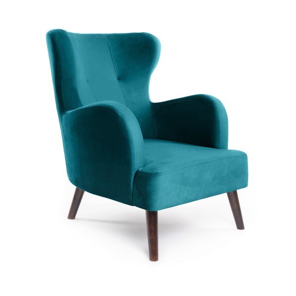 Fotoliu turcoaz wing cu tapițerie din catifea Noemye – Bonami Selection