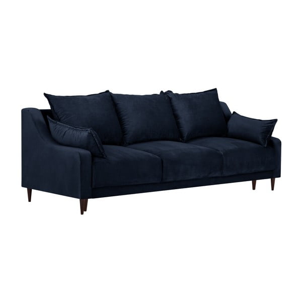 Canapea extensibilă cu 3 locuri și spațiu de depozitare Mazzini Sofas Freesia, albastru închis, 215 cm