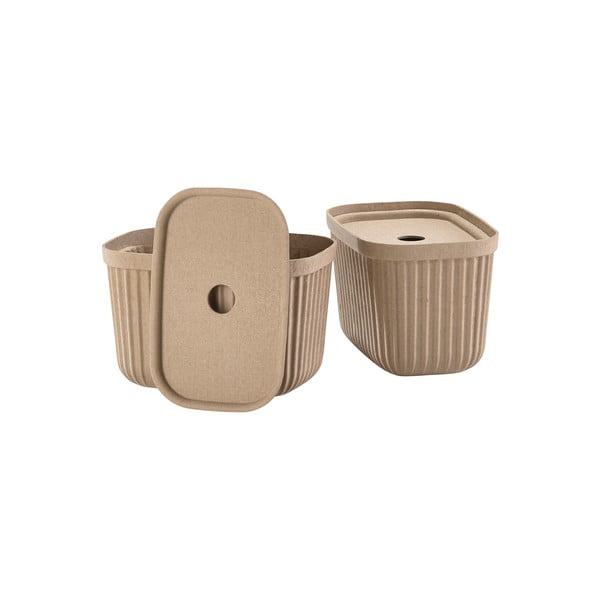 Cutii de depozitare maro deschis 2 buc. cu capac 23x16x20,5 cm Pulp – Zone-image-2