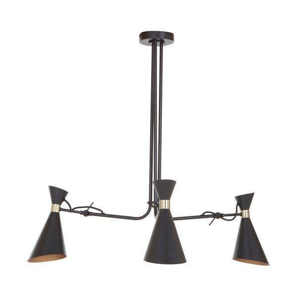Lustră neagră/aurie din metal cu abajur din metal Linox – Premier Housewares-image-3