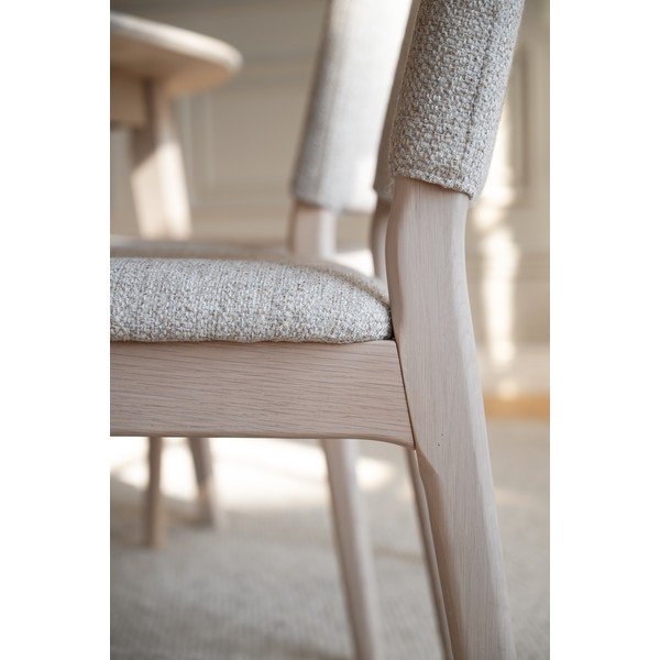 Scaun de dining crem/în culoare naturală deschisă din lemn de stejar Medford – Rowico-image-4