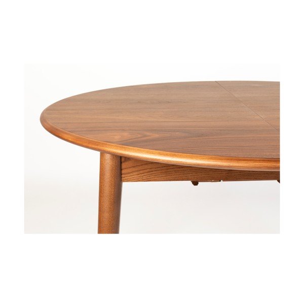 Masă de dining rotundă extensibilă cu blat cu aspect de lemn de nuc cu blat suplimentar ø 120 cm Twist – Zuiver-image-4