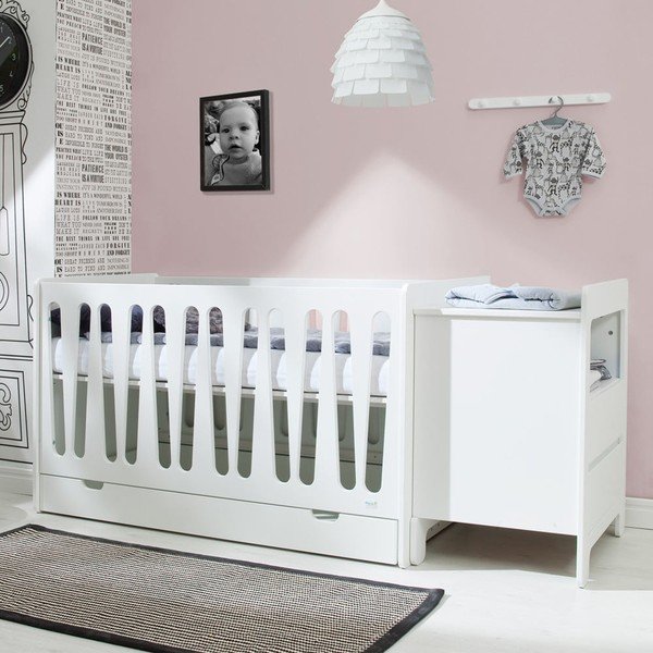 Sertar pentru sub pătuț de copii Pinio Marie, 140 x 70 cm, alb-image-1