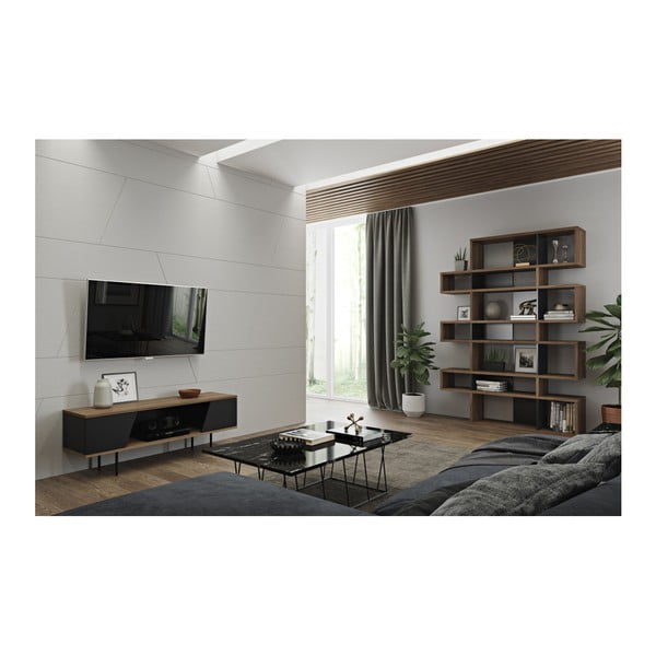 Bibliotecă TemaHome London 003 Walnut, negru-image-2