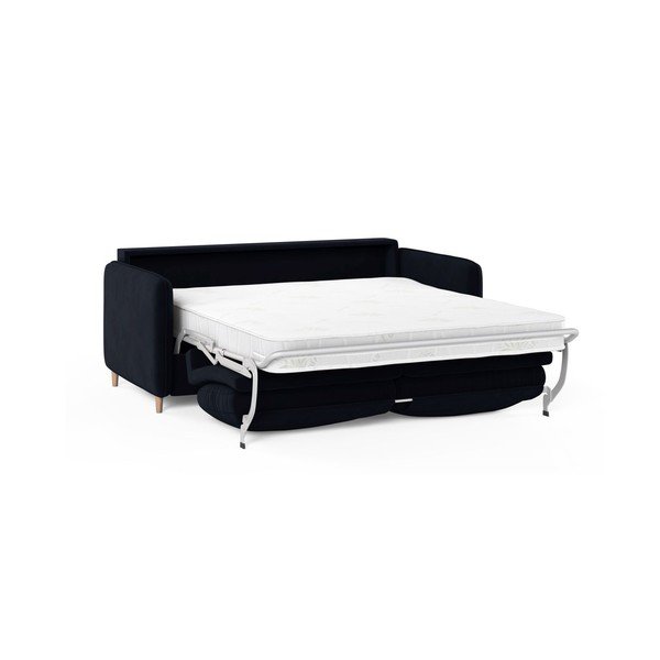 Canapea albastră pentru dormitul zilnic cu tapițerie din catifea 184 cm – Micadoni -image-1