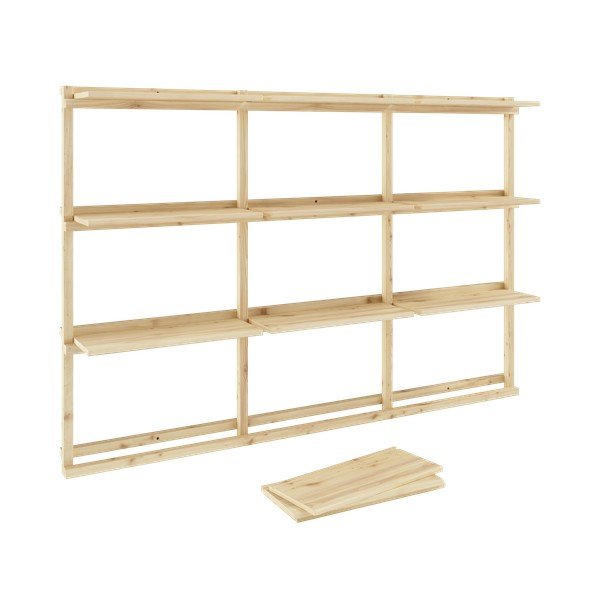 Bibliotecă de perete în culoare naturală din lemn de pin 192x127 cm Groove – Karup Design-image-4