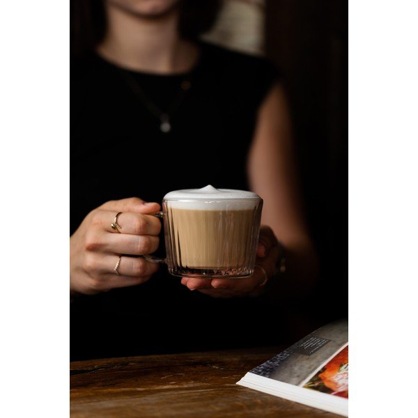 Cești 2 buc. pentru cappuccino din sticlă 250 ml Livio Duo – Vialli Design-image-4
