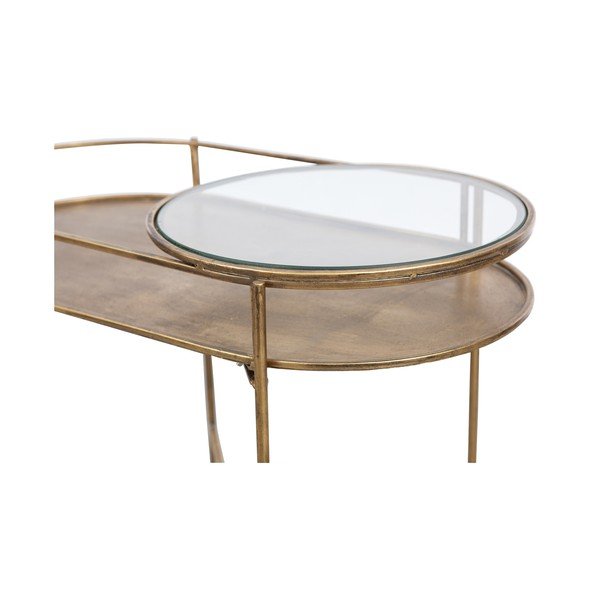 Masă auxiliară din sticlă BePureHome, auriu-image-2