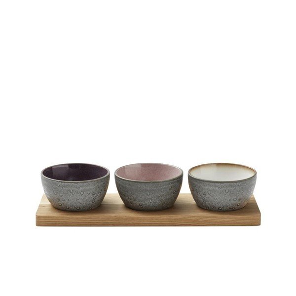 Set 3 boluri de servire din ceramică Bitz Mensa, negru-image-1