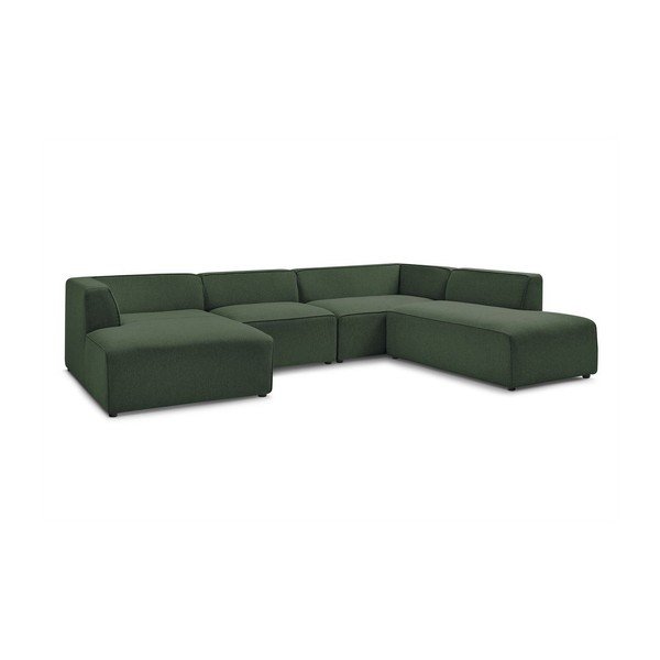 Colțar modular verde (cu colț pe partea dreaptă/în formă de "U") Megeve – Bobochic Paris