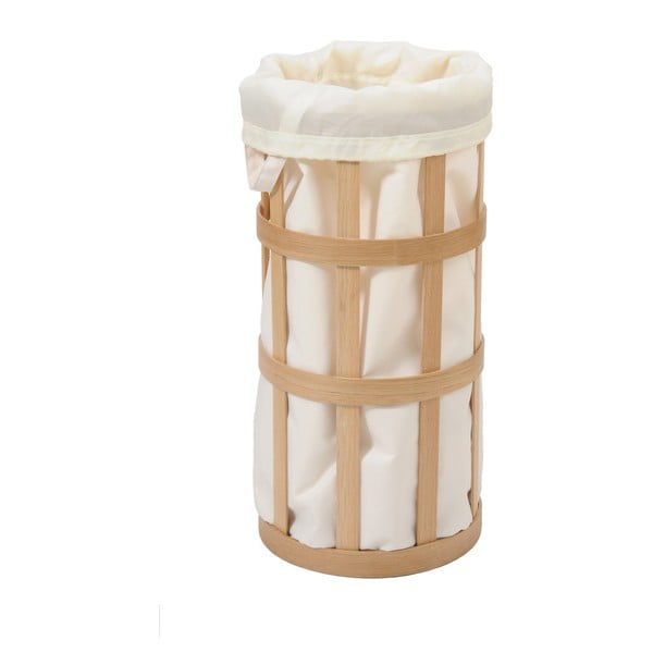 Coș de rufe din lemn cu sac alb Wireworks Cage, culoare deschisă
