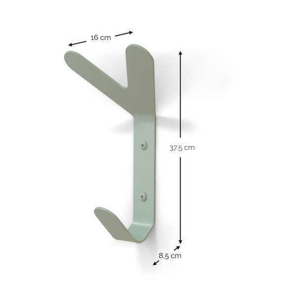 Cârlig verde prăfuit de montat pe perete din oțel Frondo – Spinder Design-image-4