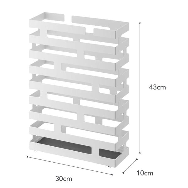 Suport pentru umbrele YAMAZAKI Brick, lățime 30 cm, alb-image-3