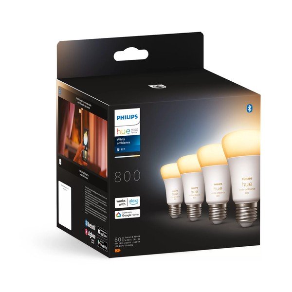 Becuri smart LED E27, 4 buc. 9 W White ambiance – Philips Hue-image-2