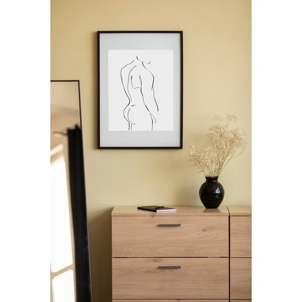 Poster WOOOD Male, 35,4 x 45,4 cm, alb - negru-image-1