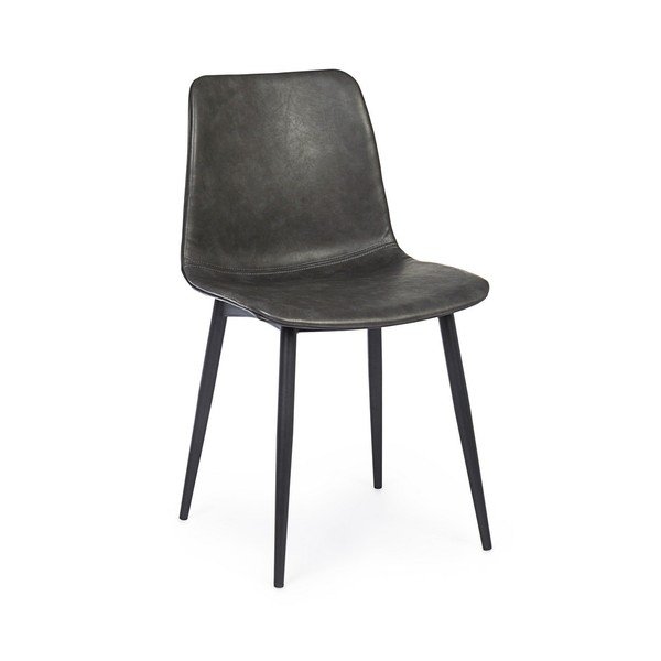 Scaun de dining negru din imitație de piele Kyra – Bizzotto