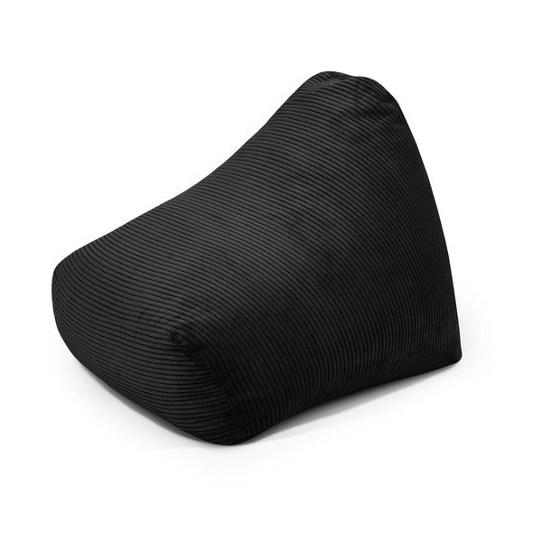Fotoliu puf pentru copii negru cu tapițerie din catifea reiată Snug 80 – SLOWDOWN